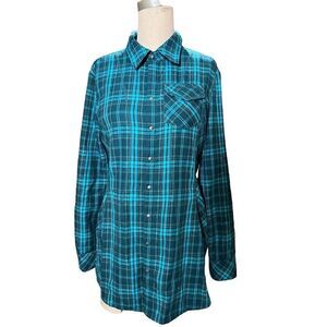 Athleta Long Sleeve Plaid Shirt Size M